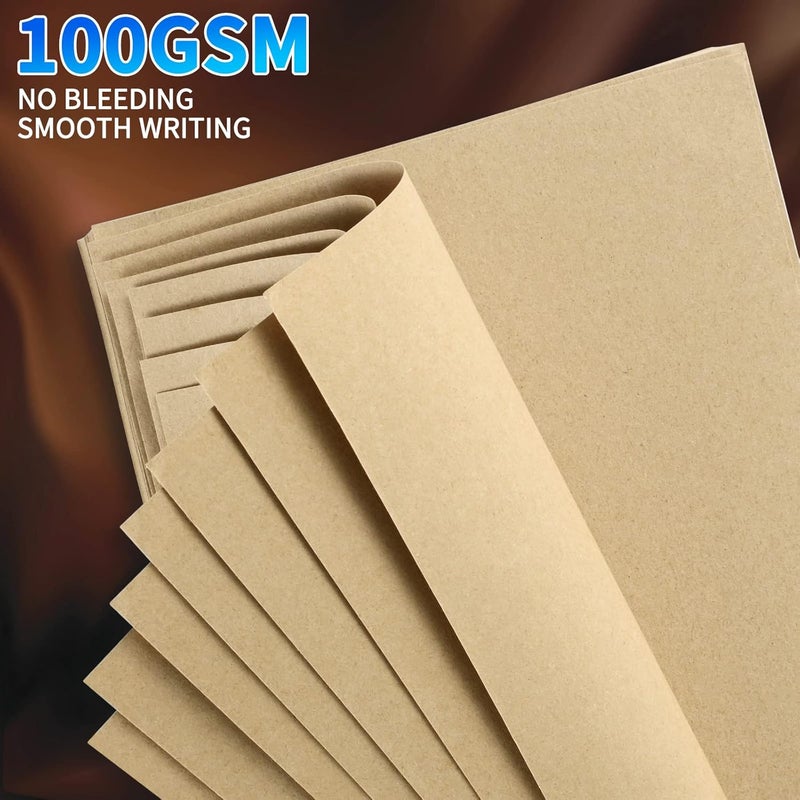 Tofun A6 Blank Vintage Refillable Paper, Retro A6 Binder Refills Paper for 6-Ring Binders Planner Traveller Journal Notebook Dairy, Blank Filler Paper, 80 Sheets 160 Pages, Blank - Image 4
